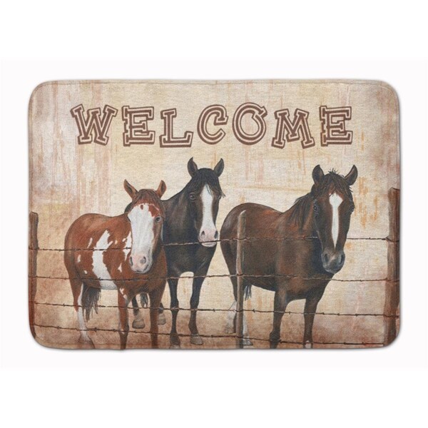 Carolines Treasures Welcome Mat with Horses Machine Washable Memory Foam Mat SB3059RUG - main